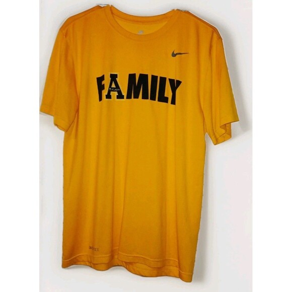West Virginia University Family Mountaineer Nike Dri Fit TShirt Yellow Men Large - Picture 1 of 7